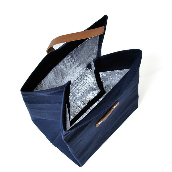 Waxed Cotton Leather Strap Insulated Lunch Bag