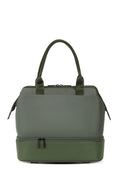 Two-Tone Dual Layer Insulated Lunch Tote Handbag