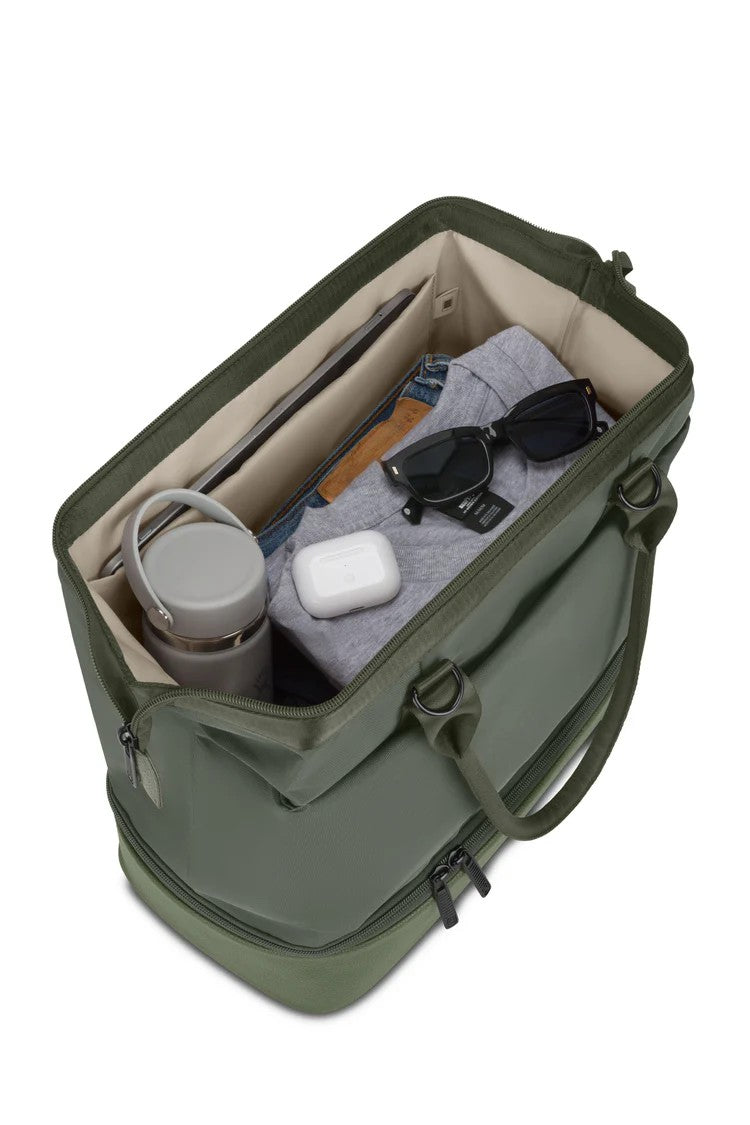 Two-Tone Dual Layer Insulated Lunch Tote Handbag
