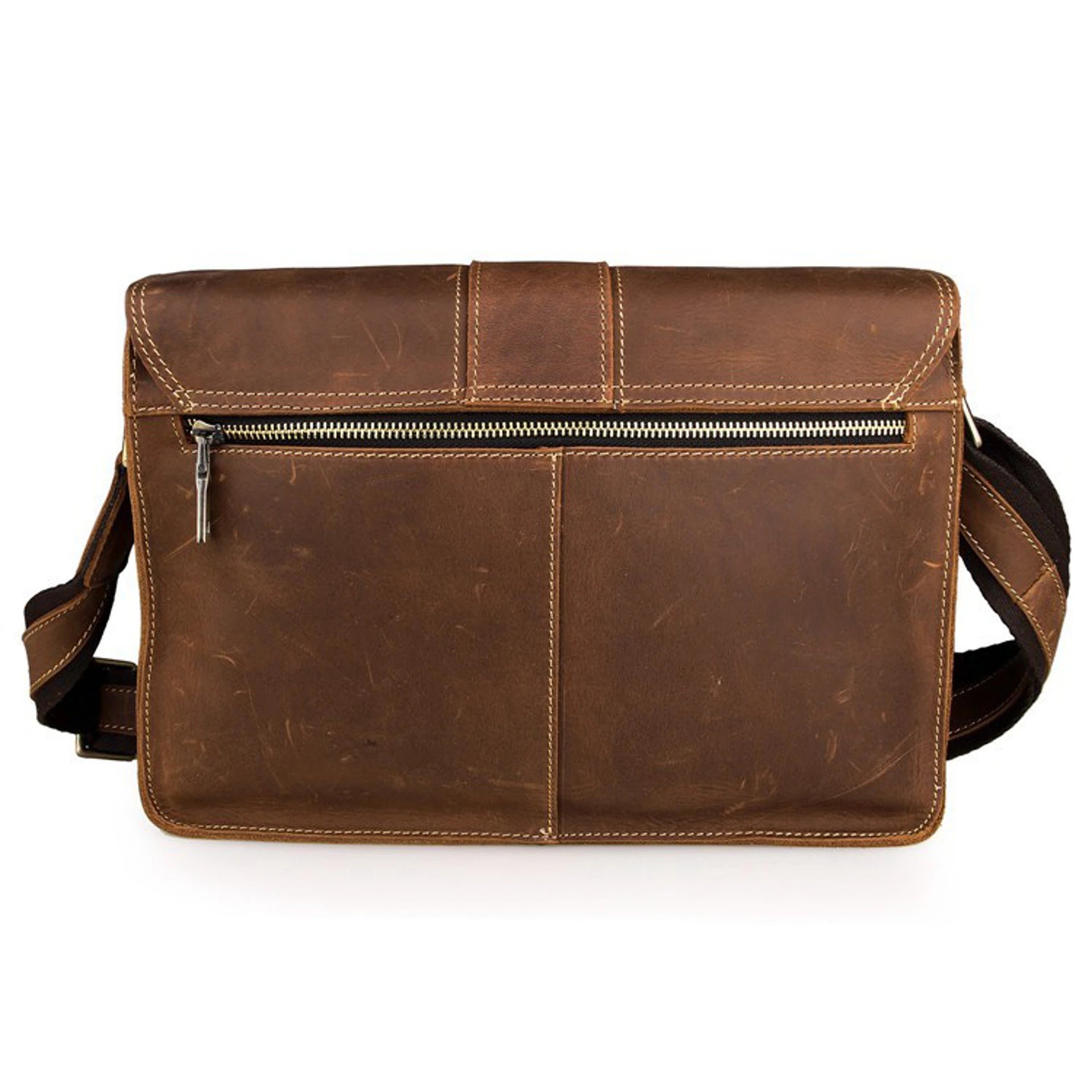 Vintage Flap Full Grain Leather Messenger Bag