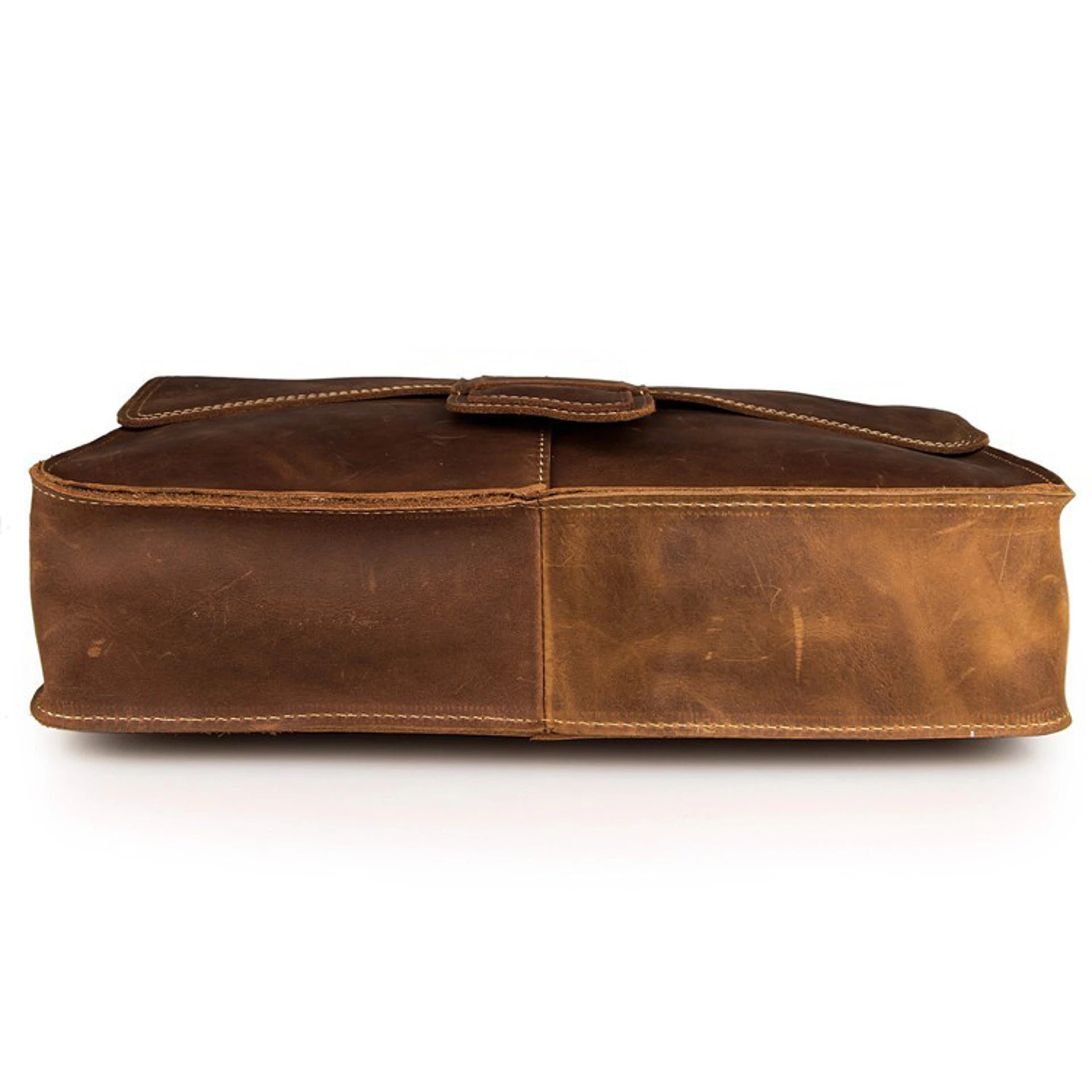 Vintage Flap Full Grain Leather Messenger Bag