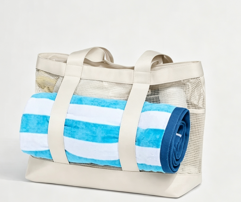 40L Quick Dry Mesh Water Resistant Large Beach Tote Bag