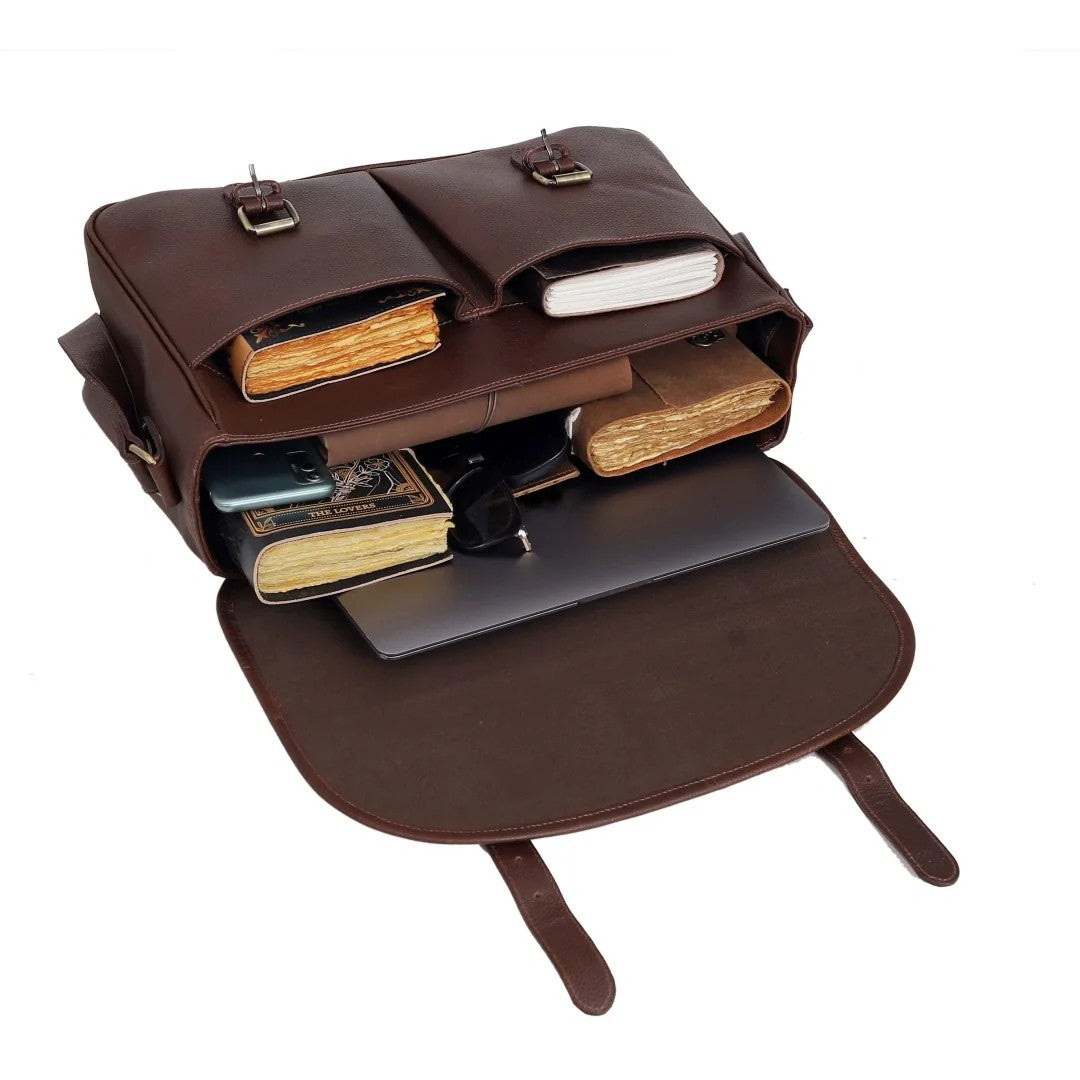 Double Buckle Laptop Storage Messenger Bag