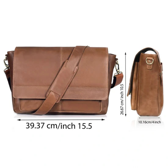 Patchwork Flap 17 Inch Laptop Messenger Briefcase