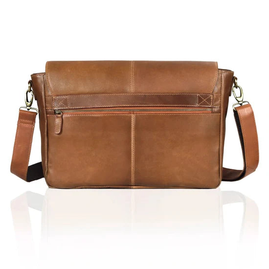 Patchwork Flap 17 Inch Laptop Messenger Briefcase